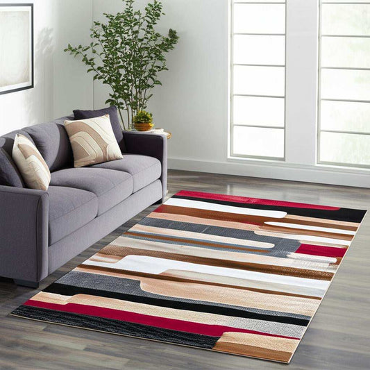5' X 8' Brown Abstract Area Rug - Homeroots - Flyclothing LLC