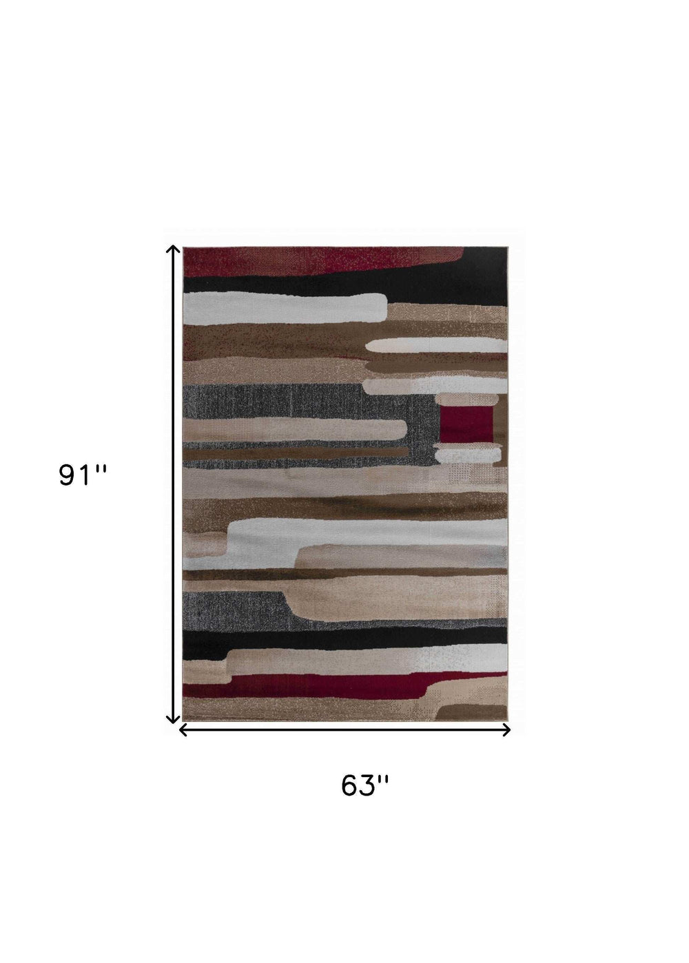 5' X 8' Brown Abstract Area Rug - Homeroots - Flyclothing LLC