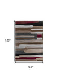 8' X 11' Brown Abstract Area Rug - Homeroots - Flyclothing LLC
