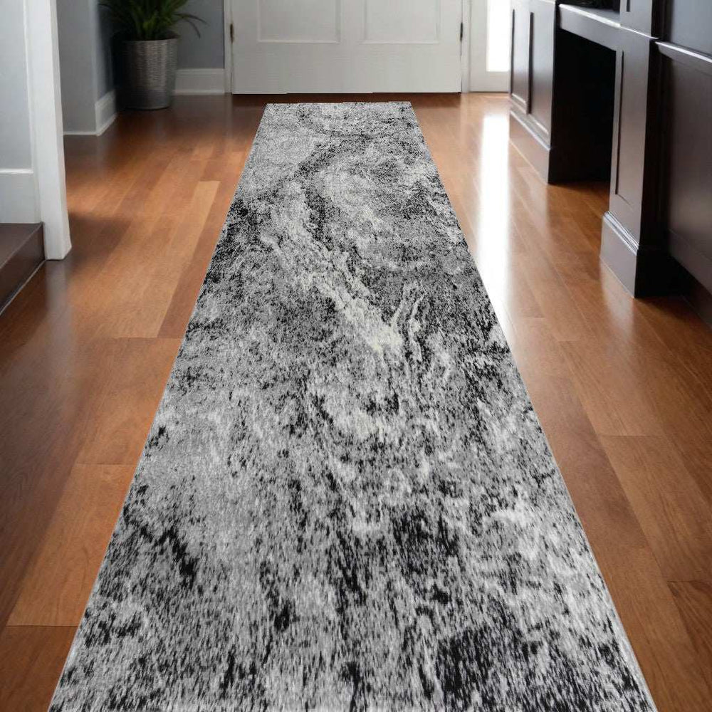 2' X 10' Grey Abstract Area Rug - Homeroots - Flyclothing LLC