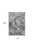 2' X 10' Grey Abstract Area Rug - Homeroots - Flyclothing LLC