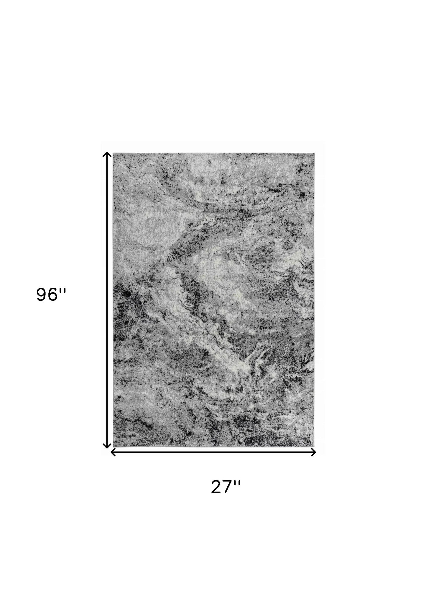 2' X 8' Grey Abstract Area Rug - Homeroots - Flyclothing LLC