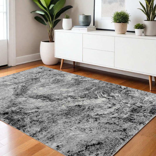 4' X 6' Grey Abstract Area Rug - Homeroots - Flyclothing LLC