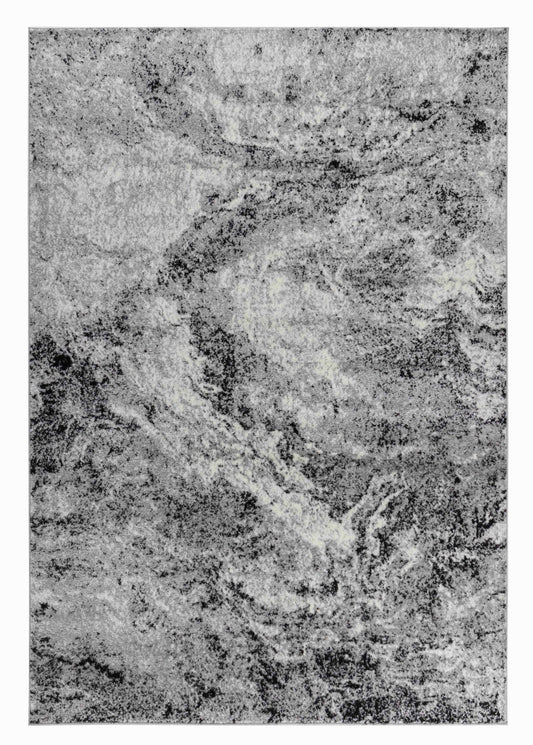 5' X 8' Grey Abstract Area Rug - Homeroots - Flyclothing LLC