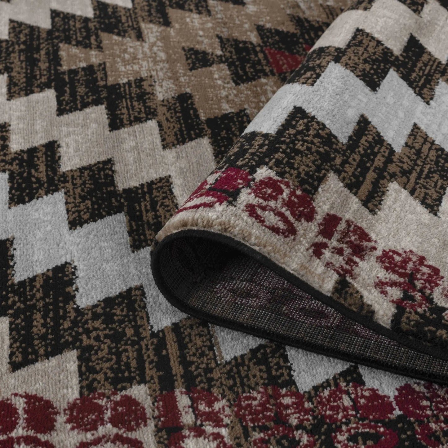 5' X 8' Brown Geometric Area Rug - Homeroots - Flyclothing LLC