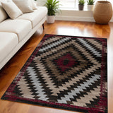 5' X 8' Brown Geometric Area Rug - Homeroots