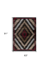 5' X 8' Brown Geometric Area Rug - Homeroots - Flyclothing LLC