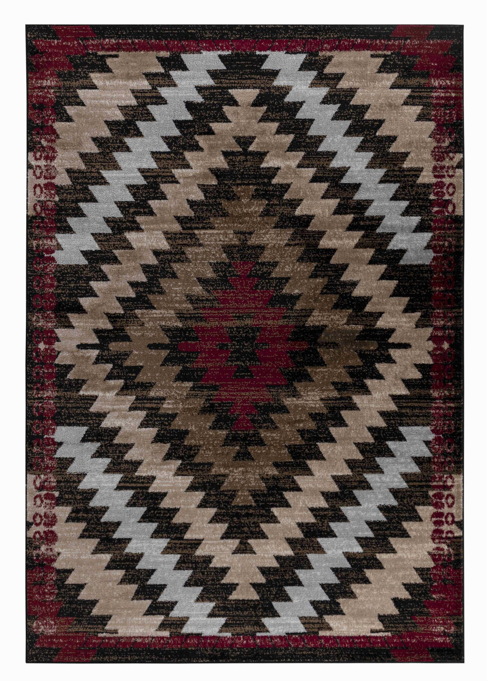 5' X 8' Brown Geometric Area Rug - Homeroots - Flyclothing LLC