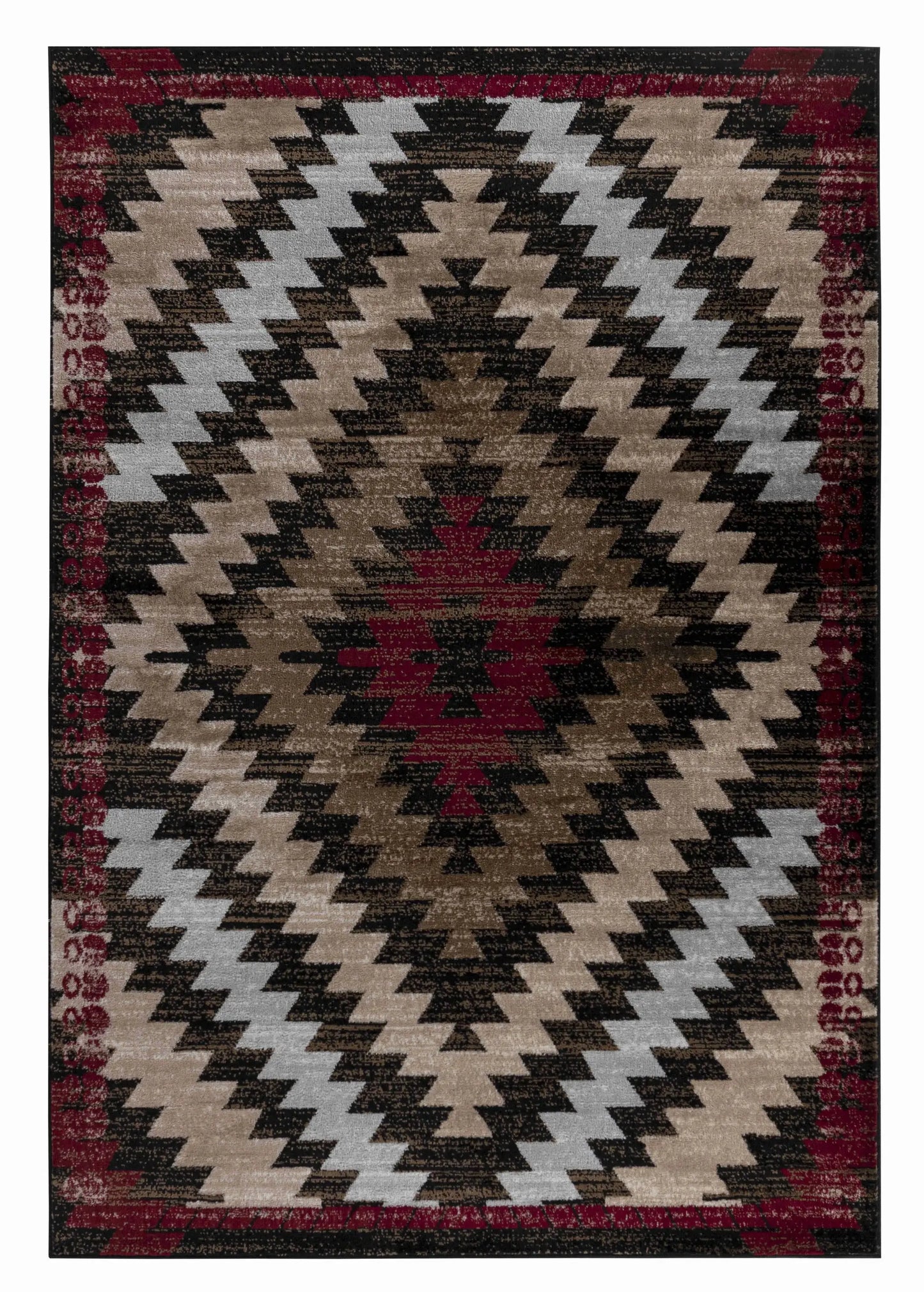 7' X 10' Brown Geometric Area Rug - Homeroots - Flyclothing LLC