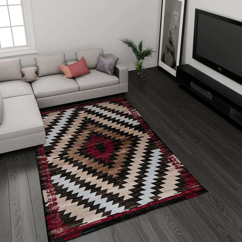 8' X 11' Brown Geometric Area Rug - Homeroots - Flyclothing LLC
