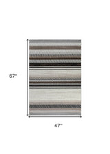 4' X 6' Beige Striped Area Rug - Homeroots - Flyclothing LLC