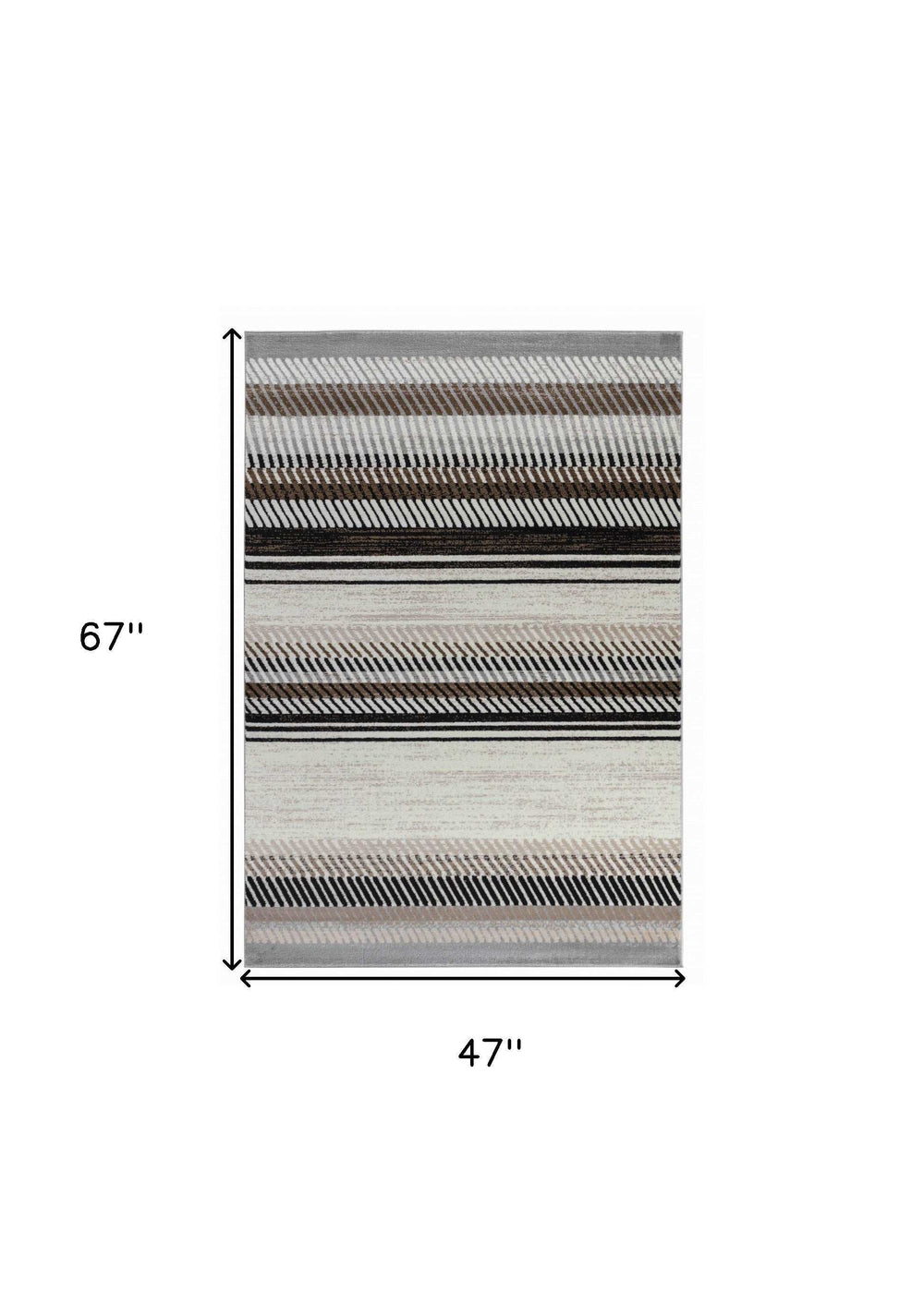 4' X 6' Beige Striped Area Rug - Homeroots - Flyclothing LLC