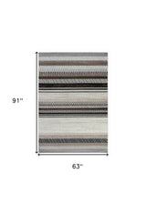 5' X 8' Beige Striped Area Rug - Homeroots - Flyclothing LLC