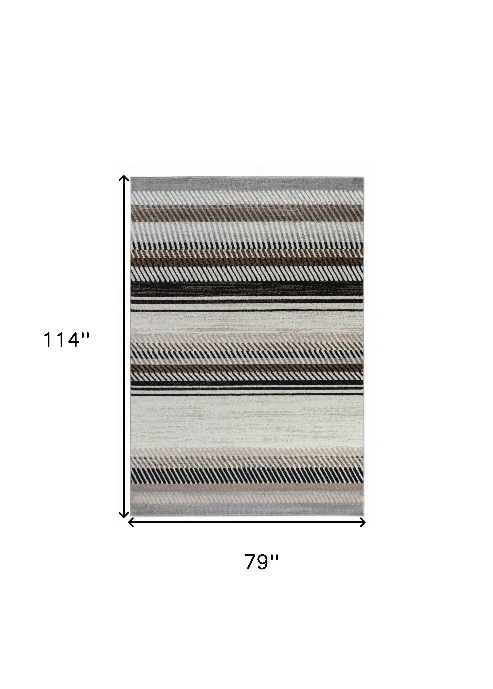 7' X 10' Beige Striped Area Rug - Homeroots - Flyclothing LLC
