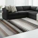 8' X 11' Beige Striped Area Rug - Homeroots - Flyclothing LLC