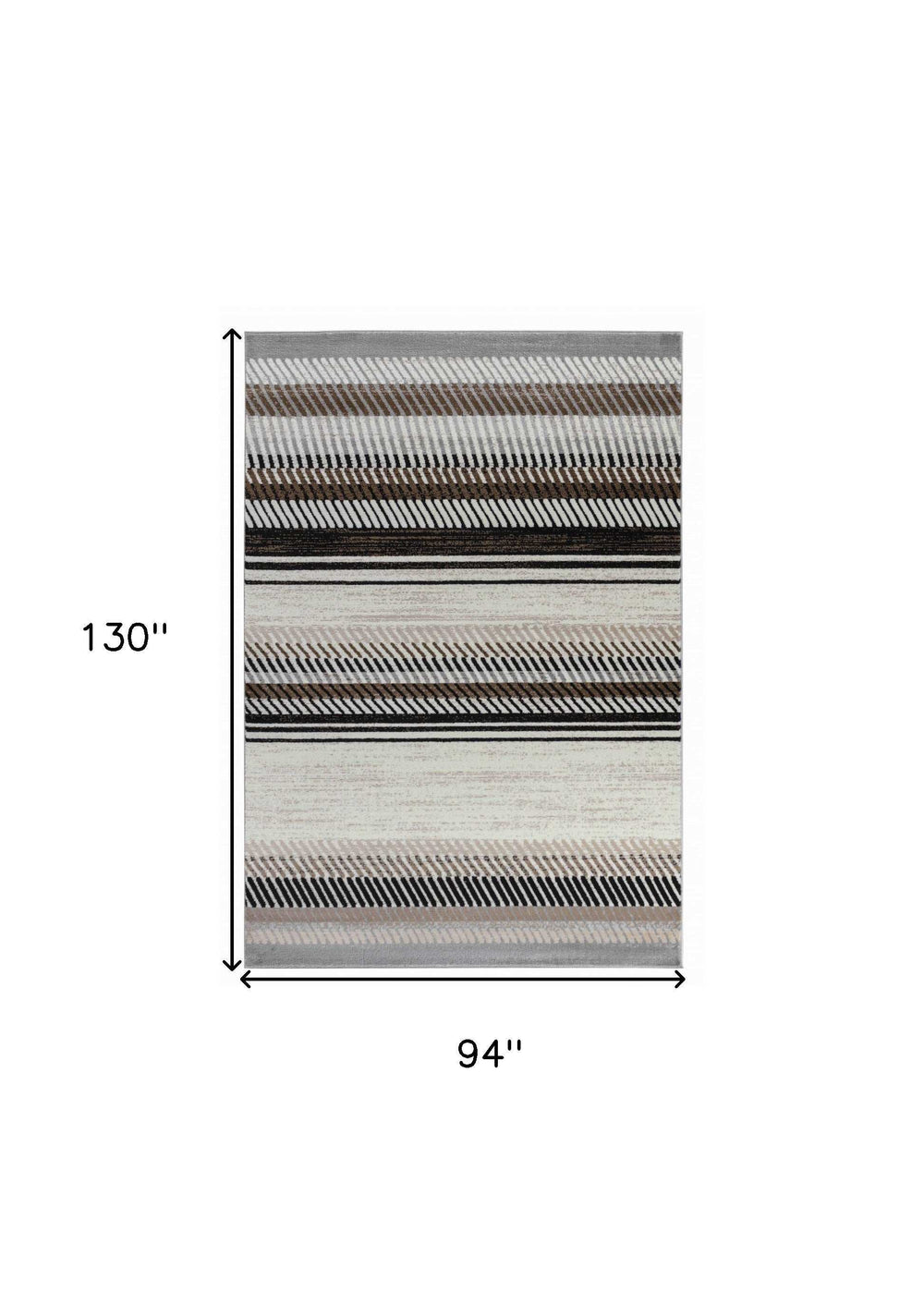 8' X 11' Beige Striped Area Rug - Homeroots - Flyclothing LLC