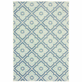 10' X 13' Blue and Ivory Geometric Stain Resistant Indoor Outdoor Area Rug - Homeroots - Flyclothing LLC