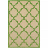 7' X 10' Green Geometric Stain Resistant Indoor Outdoor Area Rug - Homeroots - Flyclothing LLC