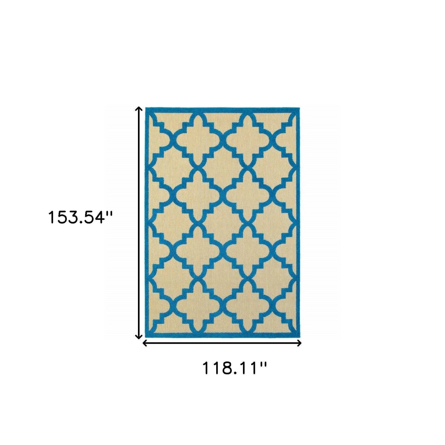 10' X 13' Blue and Beige Geometric Stain Resistant Indoor Outdoor Area Rug - Homeroots - Flyclothing LLC