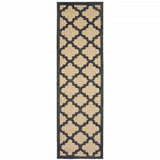2' X 8' Beige and Black Geometric Stain Resistant Indoor Outdoor Area Rug - Homeroots - Flyclothing LLC