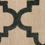 4' X 5' Beige and Black Geometric Stain Resistant Indoor Outdoor Area Rug - Homeroots - Flyclothing LLC