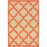 8' X 11' Orange Geometric Stain Resistant Indoor Outdoor Area Rug - Homeroots - Flyclothing LLC