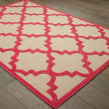 4' X 5' Red Geometric Stain Resistant Indoor Outdoor Area Rug - Homeroots - Flyclothing LLC