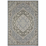 10' X 13' Blue and Green Oriental Stain Resistant Indoor Outdoor Area Rug - Homeroots - Flyclothing LLC