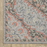 10' X 13' Blue Oriental Stain Resistant Indoor Outdoor Area Rug - Homeroots - Flyclothing LLC