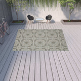 10' X 13' Blue and Gray Geometric Stain Resistant Indoor Outdoor Area Rug - Homeroots - Flyclothing LLC