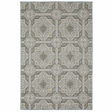 10' X 13' Blue and Gray Geometric Stain Resistant Indoor Outdoor Area Rug - Homeroots - Flyclothing LLC