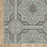 10' X 13' Blue and Gray Geometric Stain Resistant Indoor Outdoor Area Rug - Homeroots - Flyclothing LLC