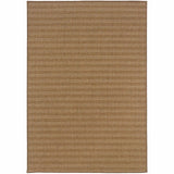 2' X 4' Tan Striped Stain Resistant Indoor Outdoor Area Rug - Homeroots - Flyclothing LLC