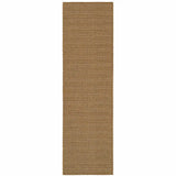 2' X 8' Tan Striped Stain Resistant Indoor Outdoor Area Rug - Homeroots - Flyclothing LLC