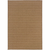 4' X 6' Tan Striped Stain Resistant Indoor Outdoor Area Rug - Homeroots