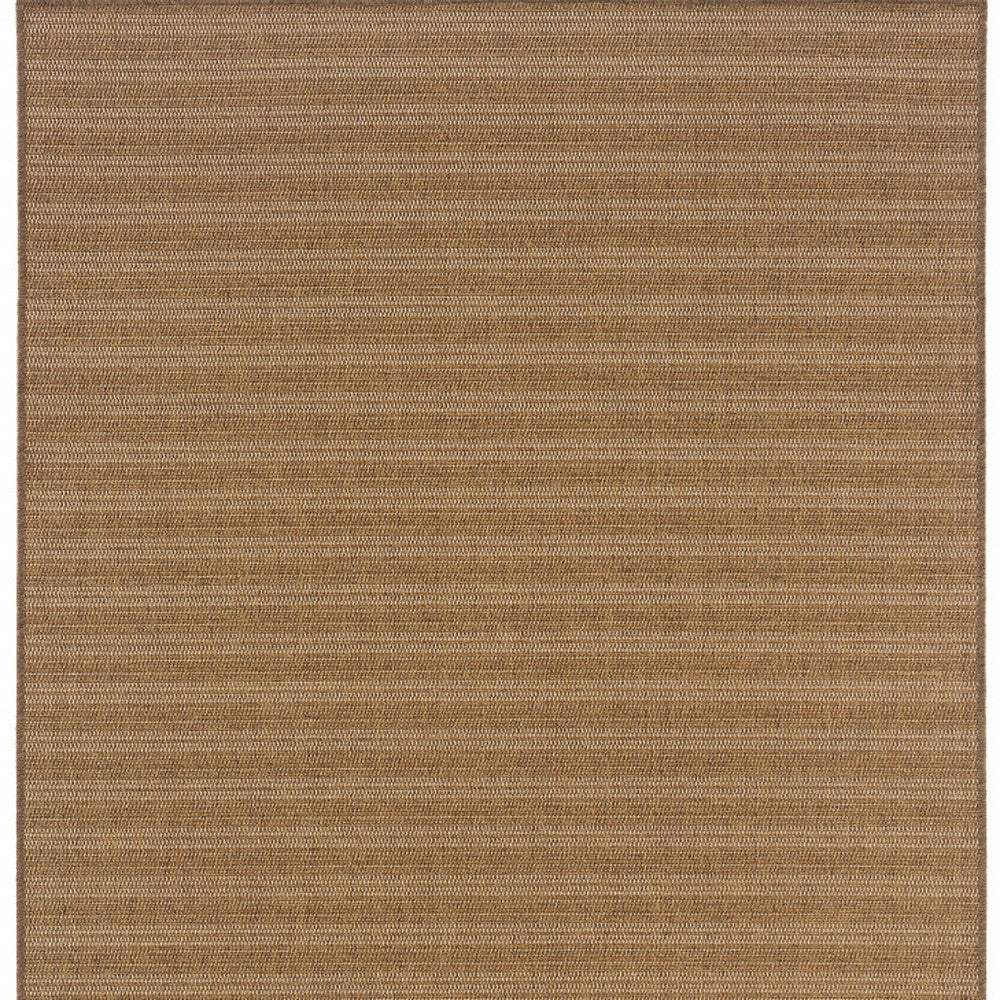 4' X 6' Tan Striped Stain Resistant Indoor Outdoor Area Rug - Homeroots - Flyclothing LLC