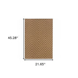 2' X 4' Tan Geometric Stain Resistant Indoor Outdoor Area Rug - Homeroots - Flyclothing LLC