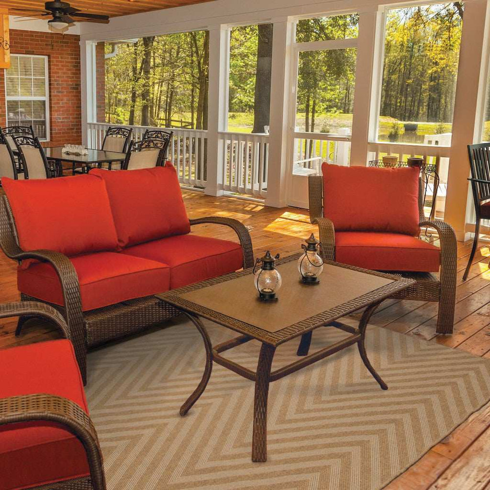 4' X 6' Tan Geometric Stain Resistant Indoor Outdoor Area Rug - Homeroots - Flyclothing LLC