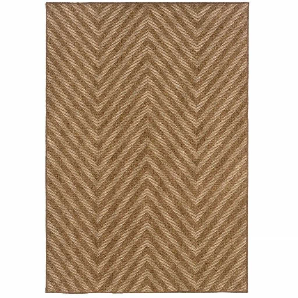 5' X 8' Tan Geometric Stain Resistant Indoor Outdoor Area Rug - Homeroots - Flyclothing LLC