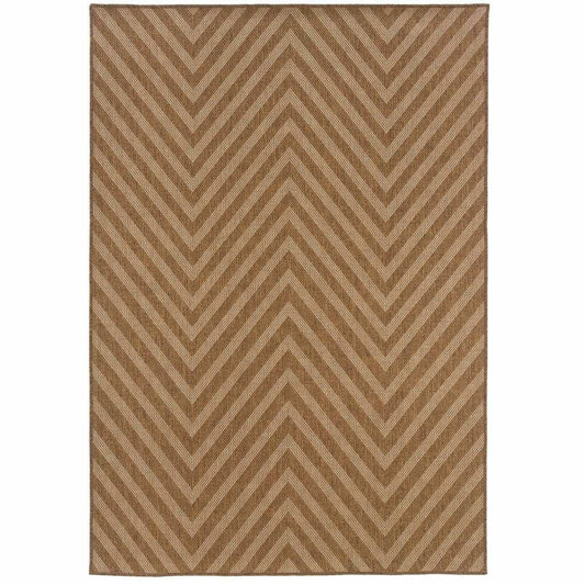5' X 8' Tan Geometric Stain Resistant Indoor Outdoor Area Rug - Homeroots - Flyclothing LLC