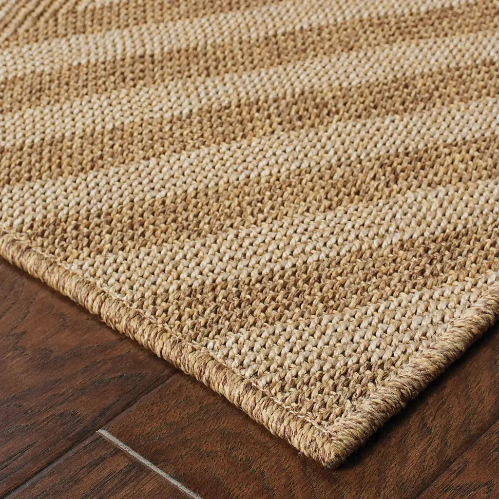 7' X 10' Tan Geometric Stain Resistant Indoor Outdoor Area Rug - Homeroots - Flyclothing LLC
