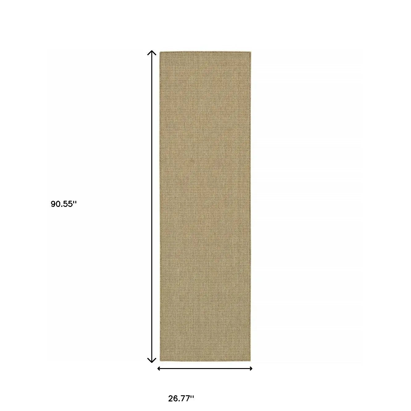 2' X 8' Beige Stain Resistant Indoor Outdoor Area Rug - Homeroots - Flyclothing LLC