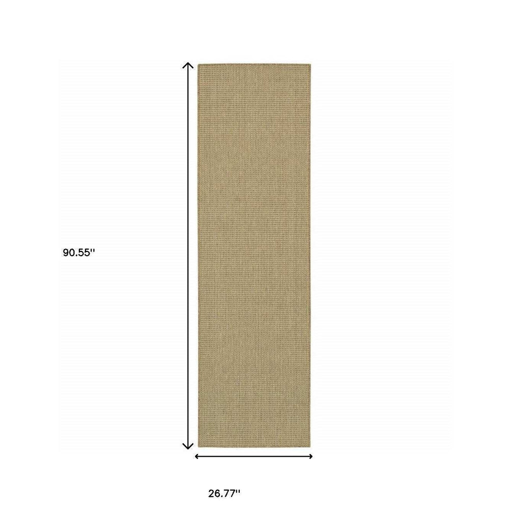2' X 8' Beige Stain Resistant Indoor Outdoor Area Rug - Homeroots - Flyclothing LLC