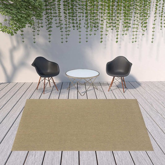 8' X 11' Beige Stain Resistant Indoor Outdoor Area Rug - Homeroots - Flyclothing LLC