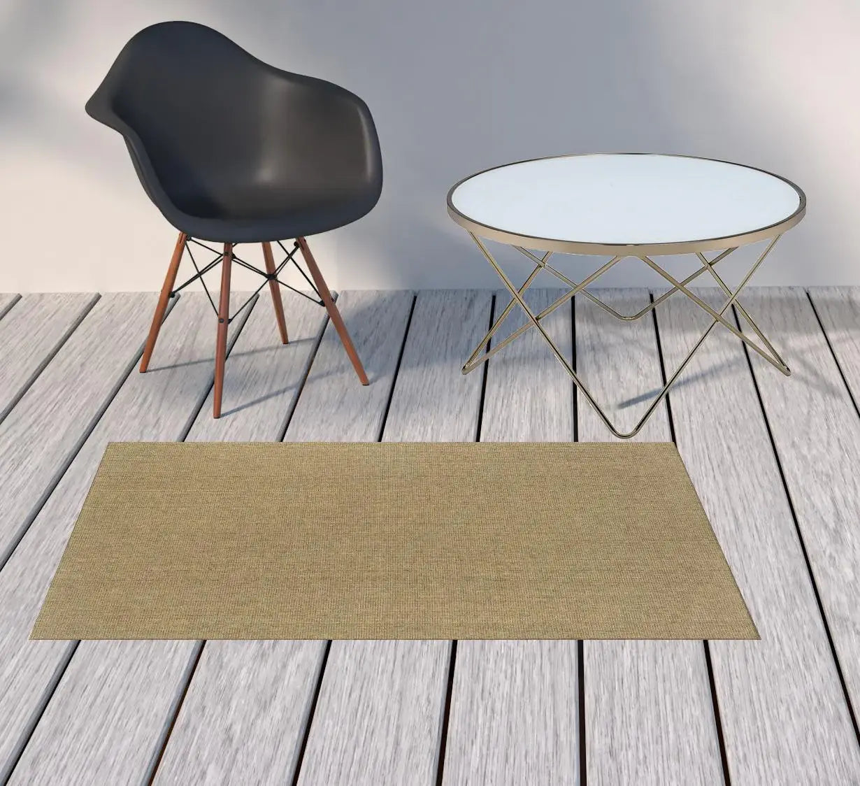 2' X 4' Tan Stain Resistant Indoor Outdoor Area Rug - Homeroots - Flyclothing LLC