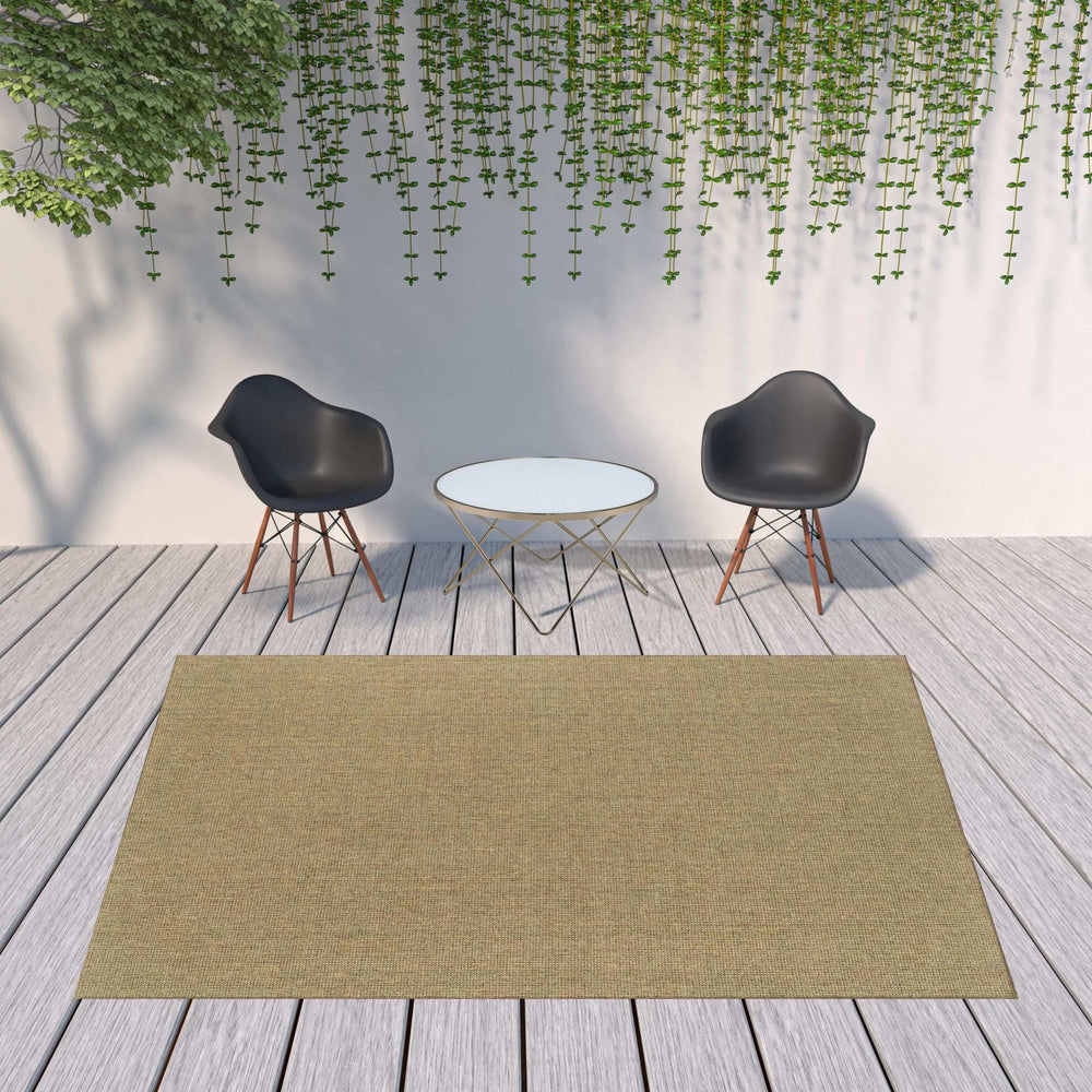 8' X 11' Tan Stain Resistant Indoor Outdoor Area Rug - Homeroots - Flyclothing LLC
