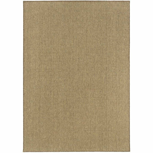 8' X 11' Tan Stain Resistant Indoor Outdoor Area Rug - Homeroots - Flyclothing LLC