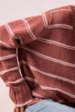 BiBi Striped Long Sleeve Sweater - Trendsi - Flyclothing LLC