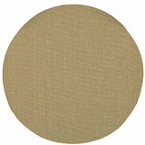 8' X 8' Tan Round Stain Resistant Indoor Outdoor Area Rug - Homeroots - Flyclothing LLC