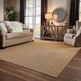 2' X 4' Tan Striped Stain Resistant Indoor Outdoor Area Rug - Homeroots - Flyclothing LLC